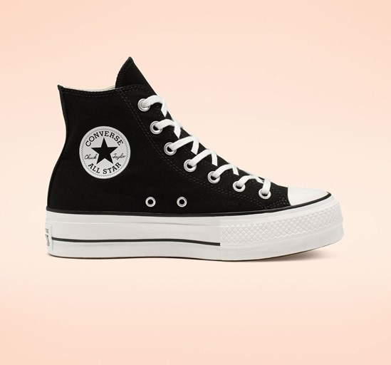Zapatos Plataforma Converse Chuck Taylor All Star Lona Mujer Negras / Blancas | 4872530-SK